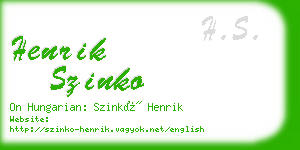 henrik szinko business card